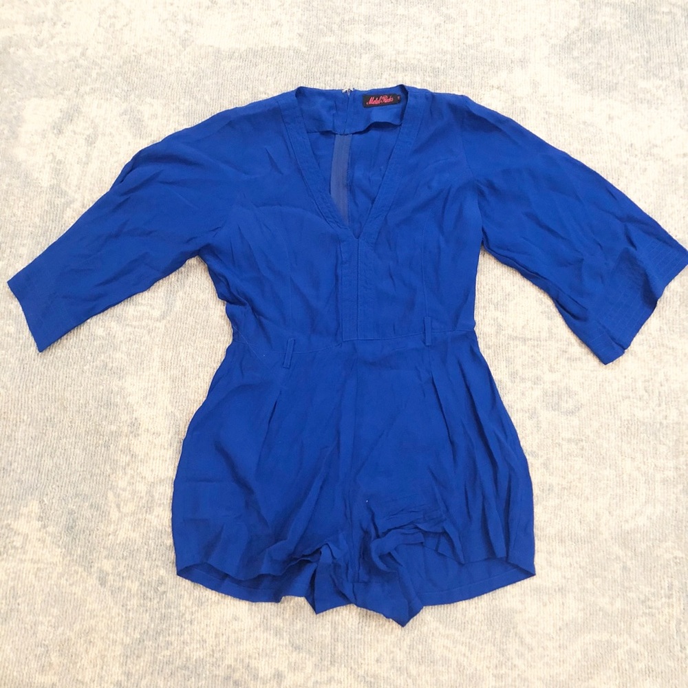 Motel Rocks Blue short romper - Picture 3 of 3